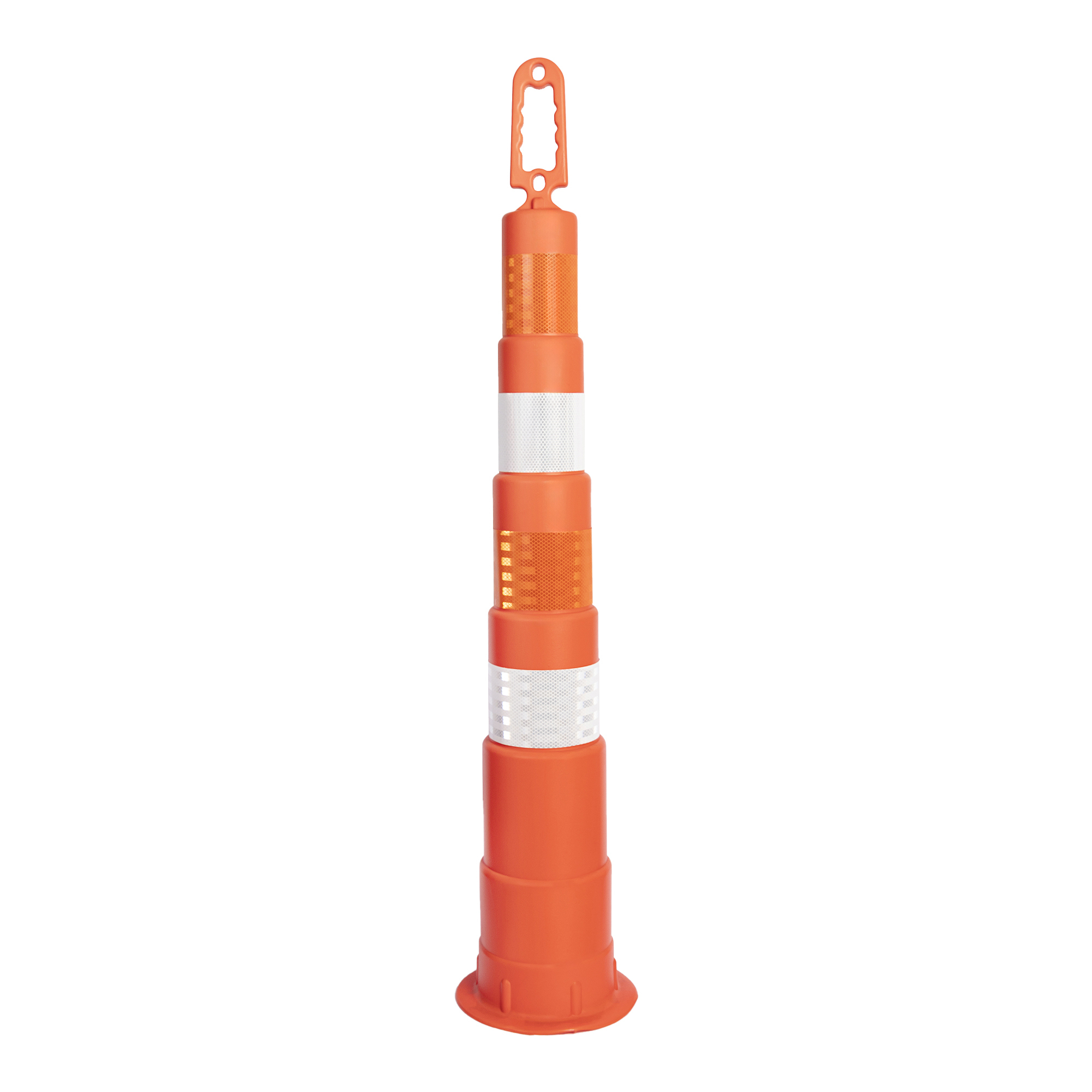 42" Orange Channelizer Cone with (4) 4" Hi-Intensity Prismatic Sheeting
